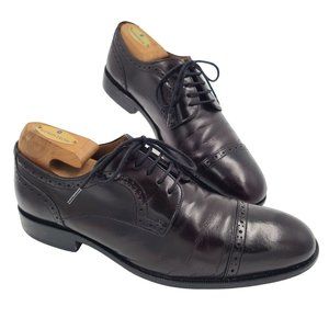 Johnston & Murphy Mens Leather Heritage Brown Derby Shoes Size 8.5 M Cap Toe